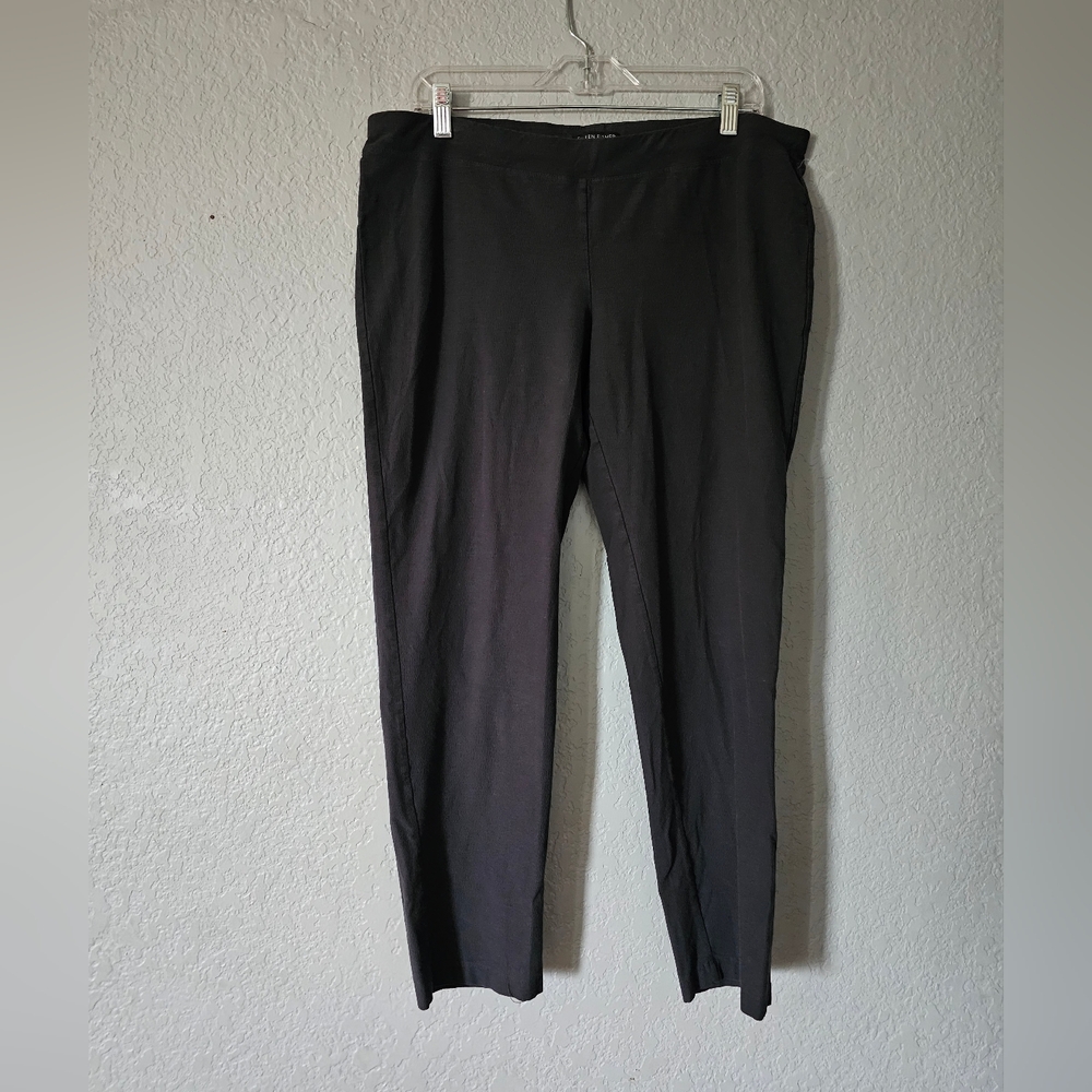 Eileen Fisher Black Straight-Leg Stretch Pants